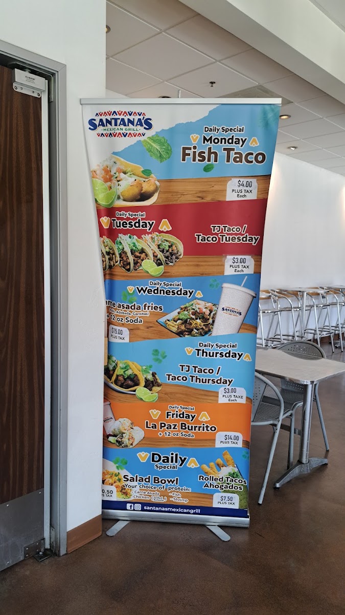 Santana's Mexican Grill Menu - Image 1